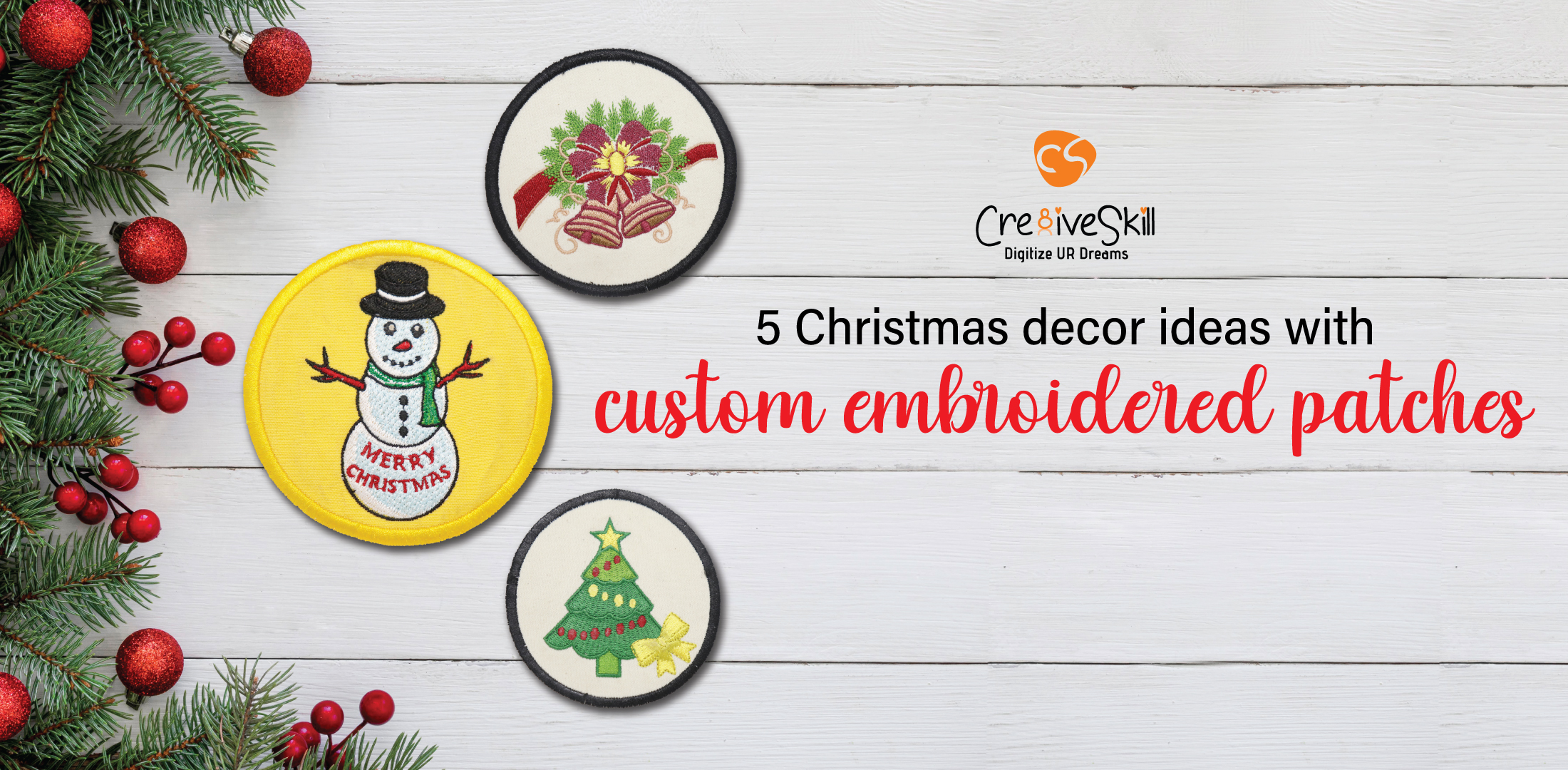 5 Christmas decor ideas with custom embroidered patches - Cre8iveSkill
