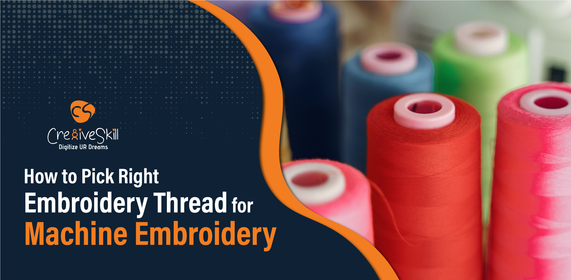 Embroidery thread made especially for embroidery. Yarn with a fine