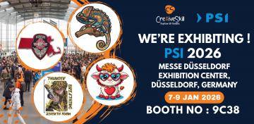 Cre8iveSkill at PSI 2026 | Embroidery & Vector Art Services