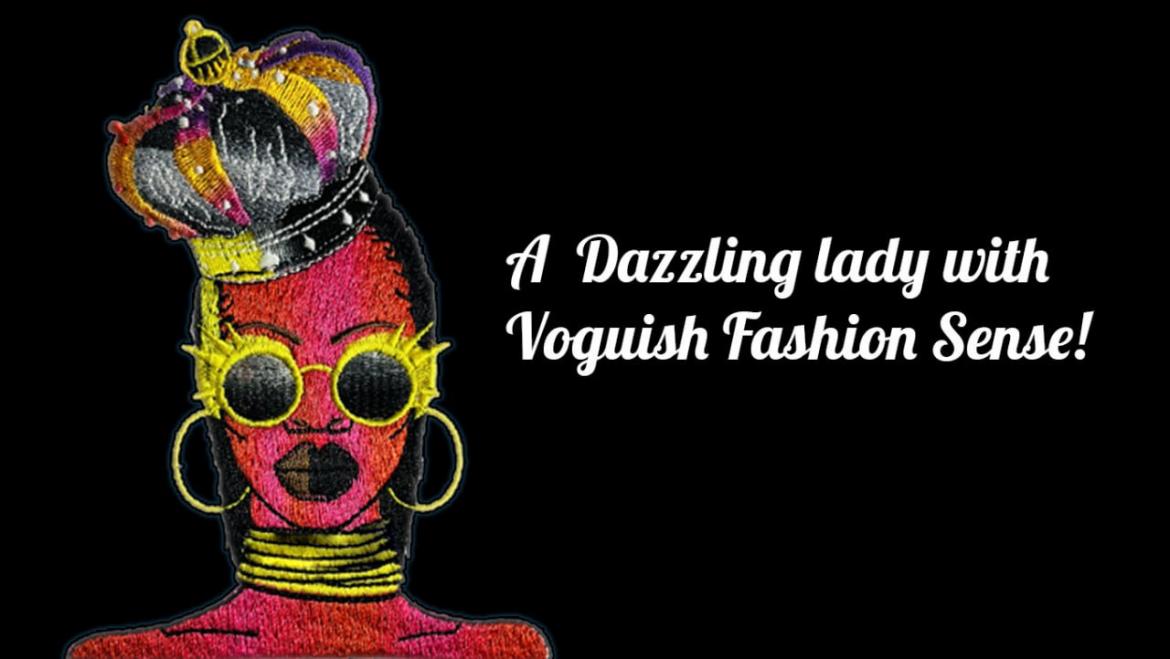 A Dazzling Lady With Voguish Fashion Sense Coloreel Embroidery Design | Cre8iveSkill