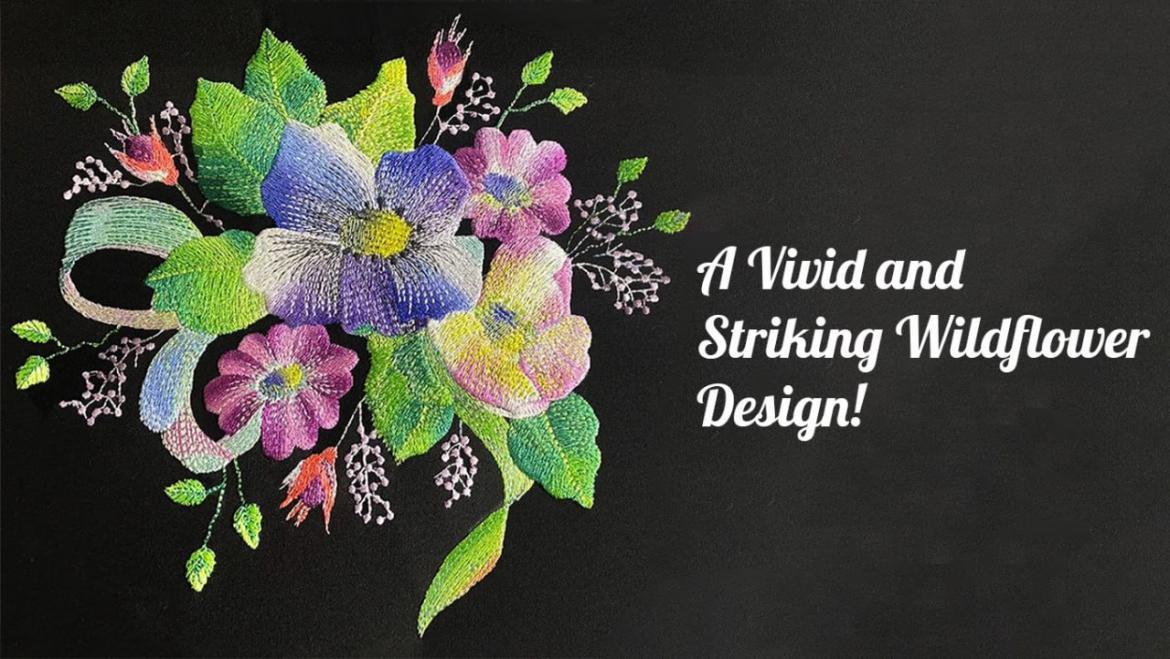 A Vivid and Striking Wildflower Coloreel Embroidery Design! - Cre8iveSkill