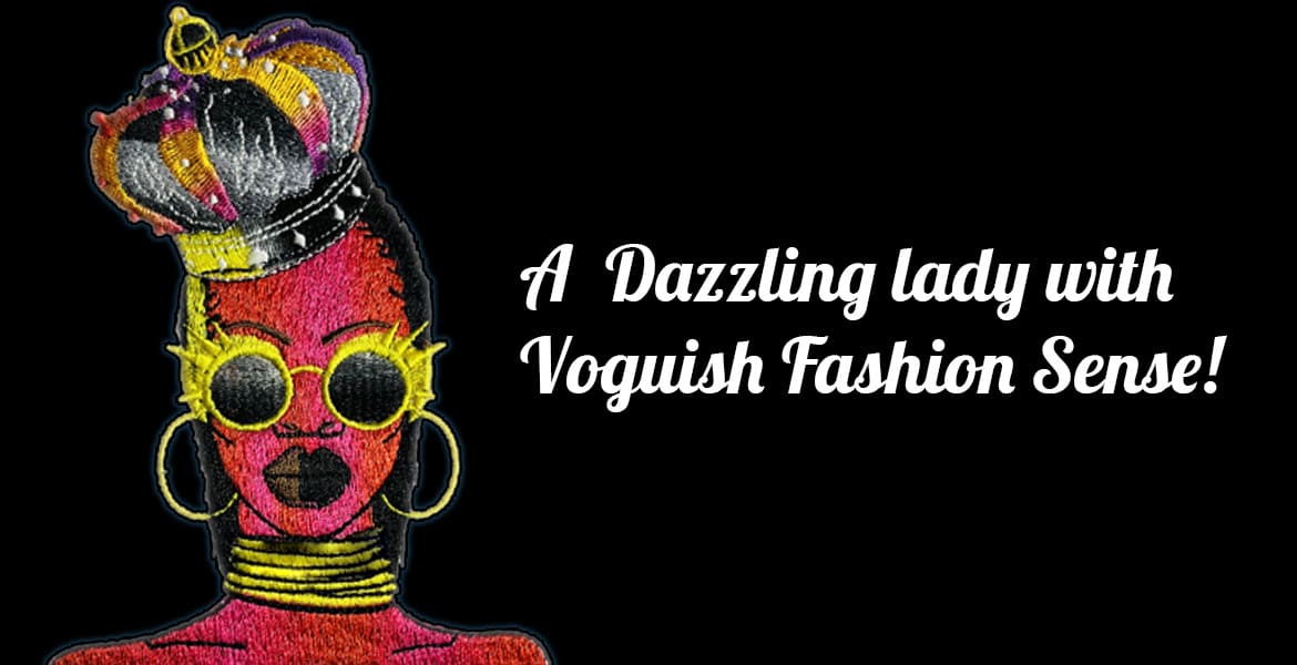 A Dazzling Lady With Voguish Fashion Sense Coloreel Embroidery Design | Cre8iveSkill