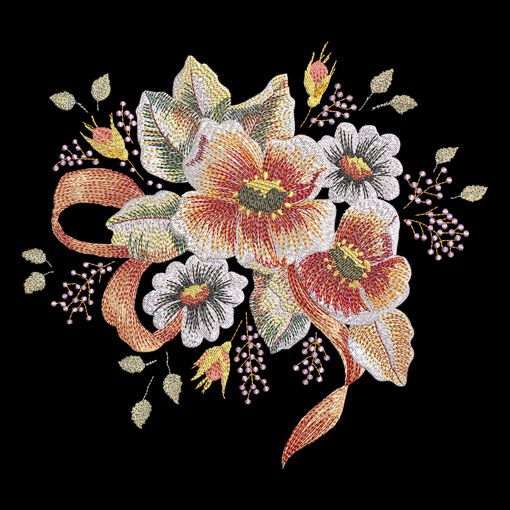 Floral embroidery digitizing
