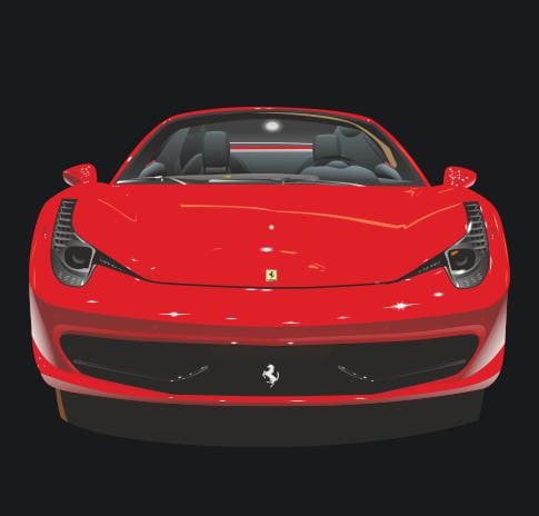 Red Beauty Car Vectorization