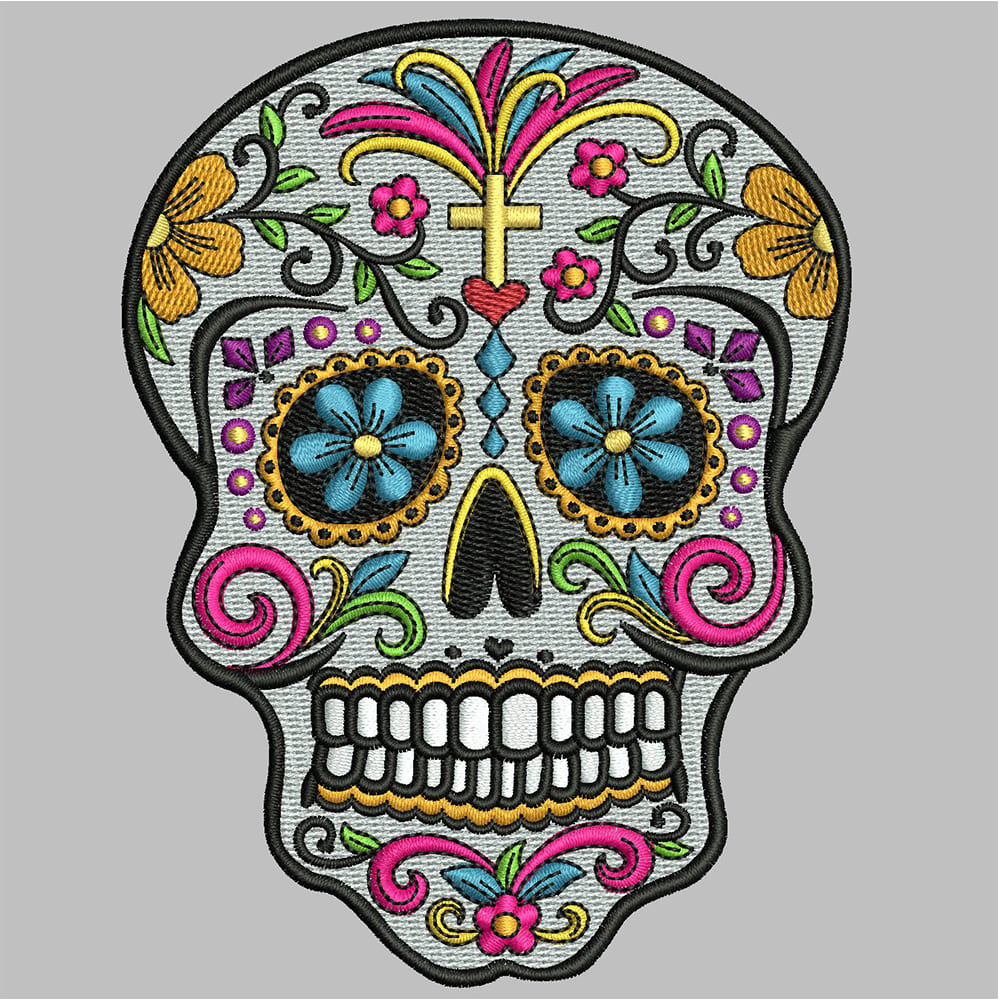 Sugar skull embroidery