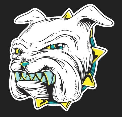 Embroidery Digitizing of a Bulldogs face before