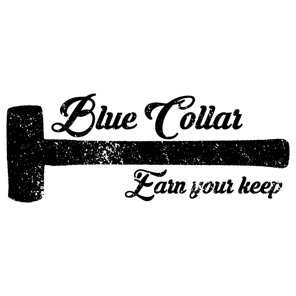 Blue collar logo vectorization after