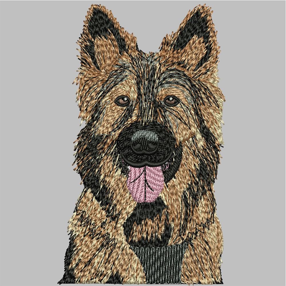 German Shepherd Embroidery After Digitizing