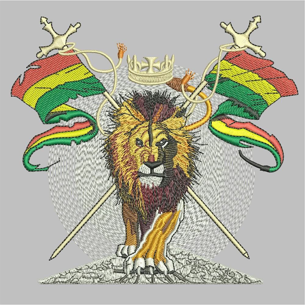 After Lion Embroidery