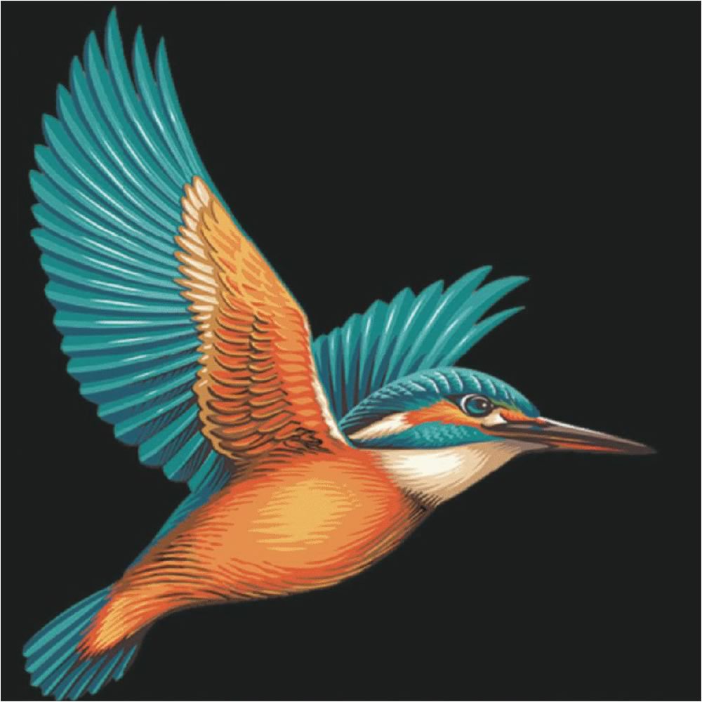 Before Kingfisher Bird Embroidery