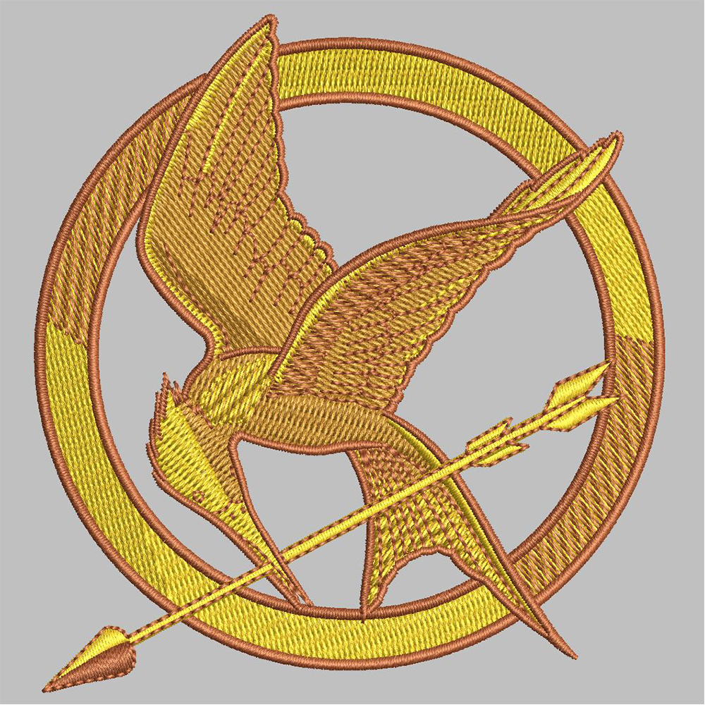 Bird Mocking Jay Embroidery After