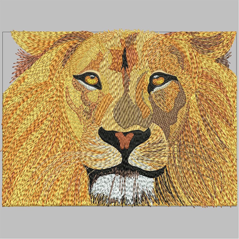 Lion Embroidery Design After