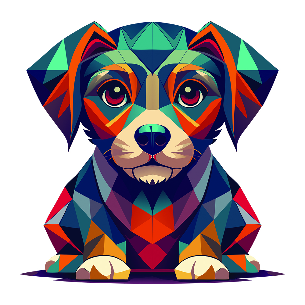 Polygon Dog Vector Design by cre8iveskill