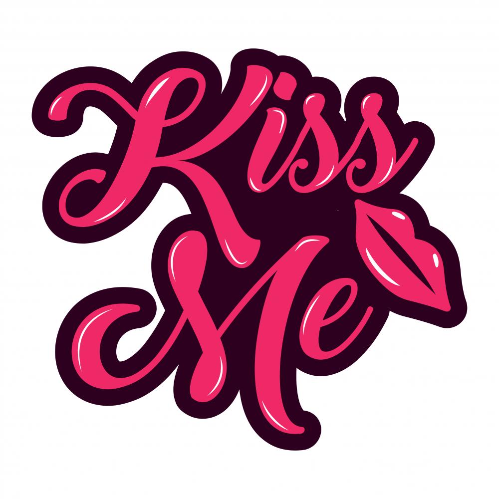Cool Kiss Me Logo Design ilustración de Stock