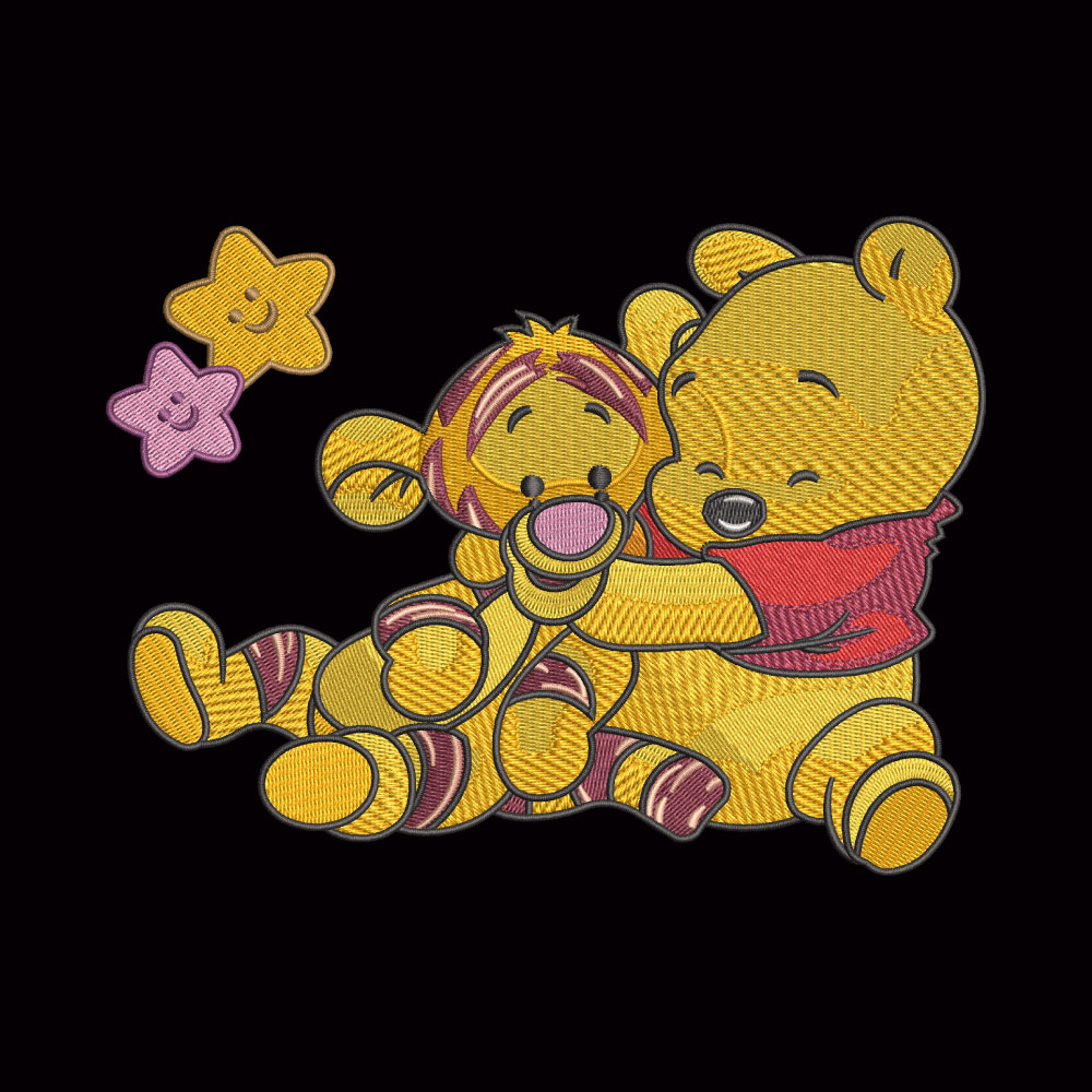 Pooh And Piglet Machine Embroidery Design | Cre8iveSkill