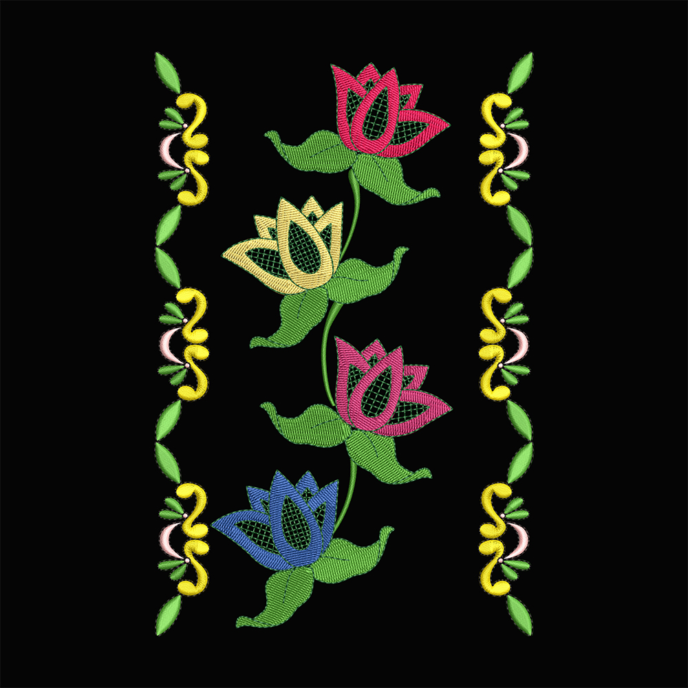 flower border embroidery designs