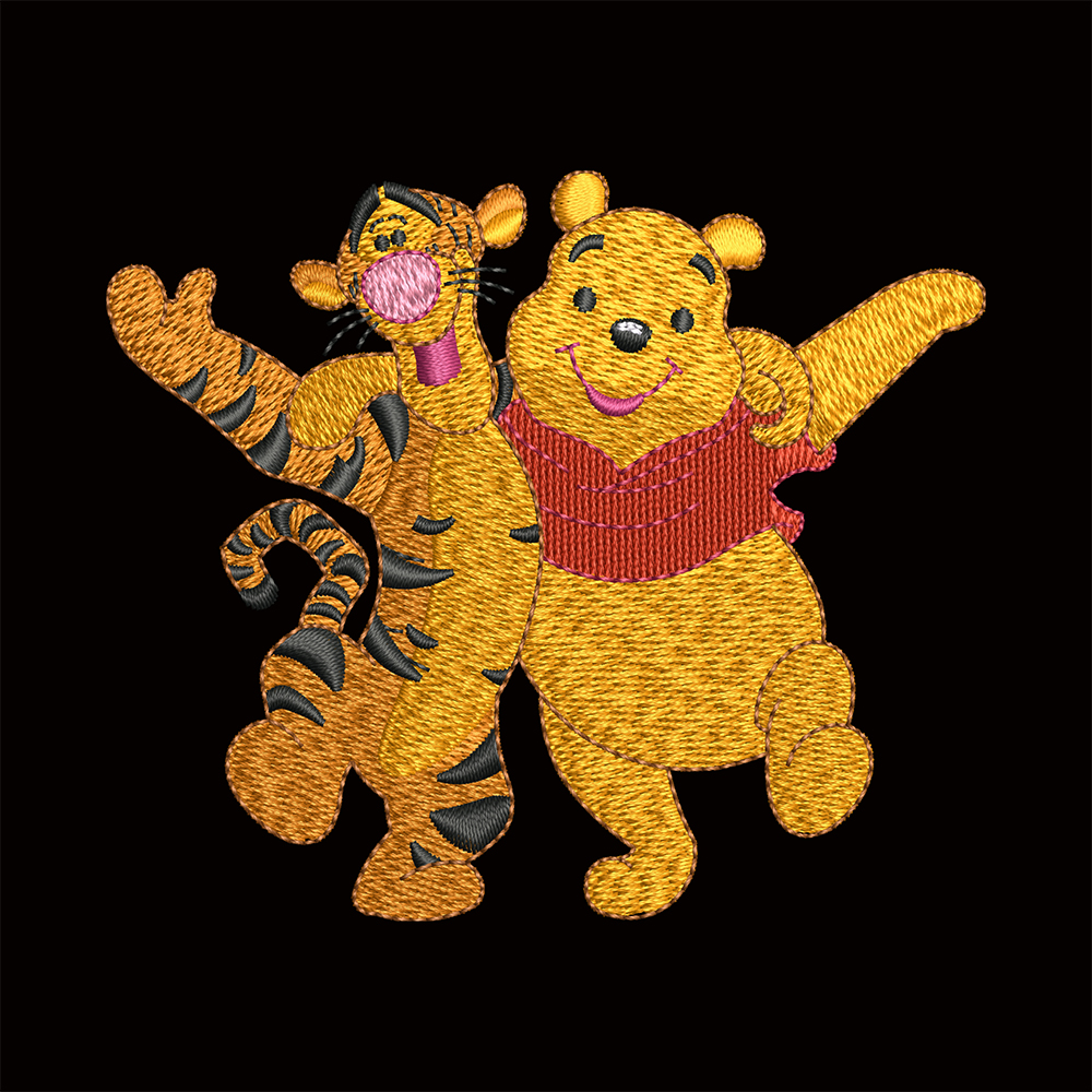 Tigger & Pooh Cartoon Embroidery Design | Cre8iveSkill