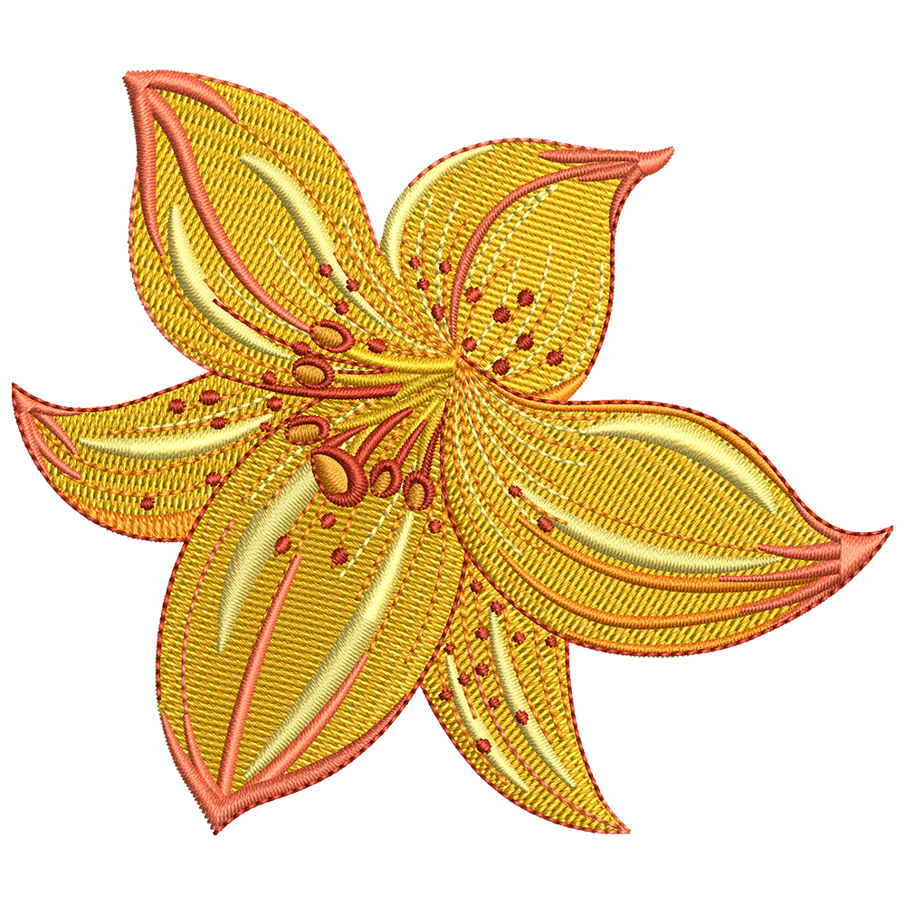 Download Lily Flower Machine Embroidery Design