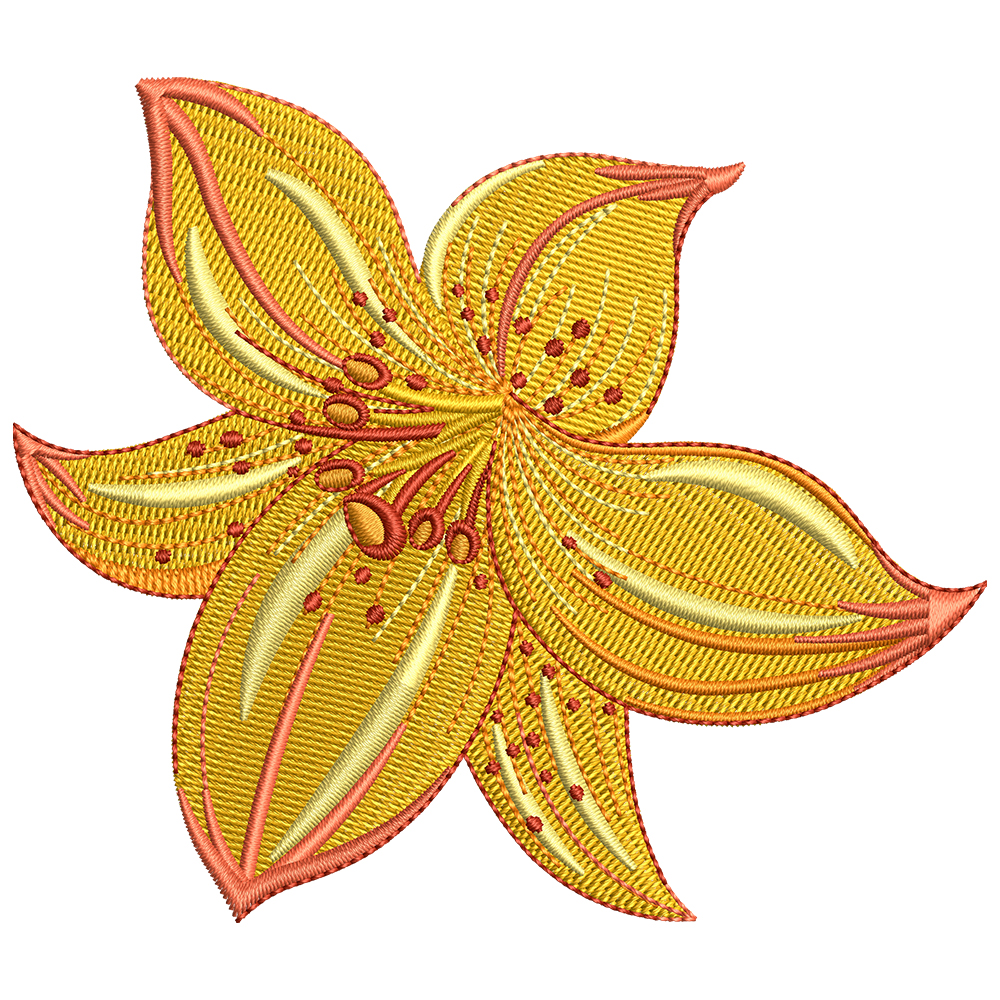 Download Lily Flower Machine Embroidery Design | Cre8iveSkill