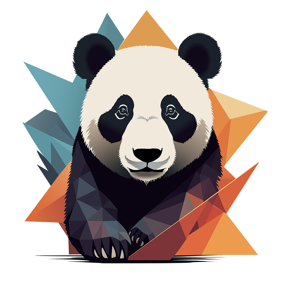 Download Colorful Panda Vector Graphic Design For Printing