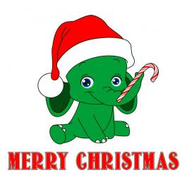 Elephant santa vector