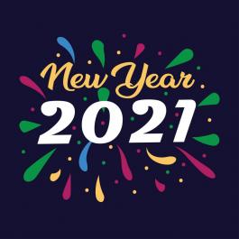 Wishing happy new year 2021 Vector