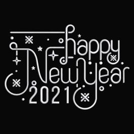 Happy New Year Calligraphy Embroidery Design
