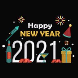 Embroidery design: Happy new year party