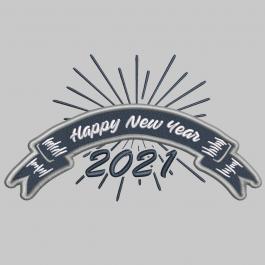 Happy new year digitized embroidery
