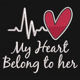 Embroidery Design: My Heart Belong To Her