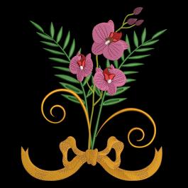 Cre8iveSkill's Embroidery Design Orchid Flower