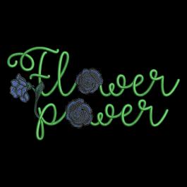 Embroidery Design Flower Power Blue Rose