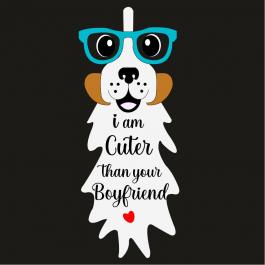 Cuter Than Your Boyfriend Vector Art Design