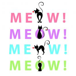 Meow Cat Vector Art Design