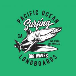 Pacific Ocean Surfing Vector Art