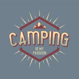 Mountain Camping Vector Graphic Design