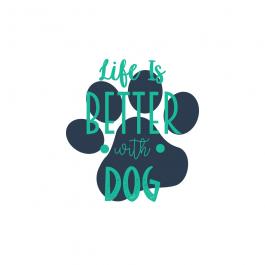 Life With Dog Vector Graphic Design | Cre8iveSkill