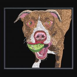 Free Embroidery Design: playing Dog