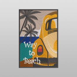 Way To Beach Embroidery Design - Cre8iveSkill