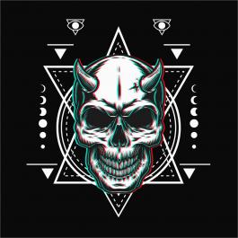 Demon Head Skull Vector Graphics Design-Cre8iveSkill