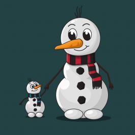Snowman Family Vector Graphic Design - Cre8iveSkill