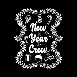 Flora Happy New Year Crew Vector Graphic Desing - Cre8iveSkill