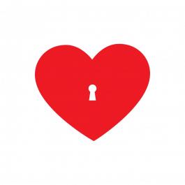 Valentine Heart Lock Vector Graphic Design