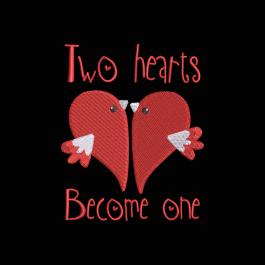 Two Heart Valentine Day Embroidery Design | Cre8iveSkill