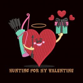Hunting For My Valentine Digitized Embroidery Design