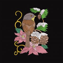 Sparrow Embroidery Design