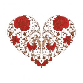Beautiful Floral Heart Embroidery Design | Cre8iveSkill