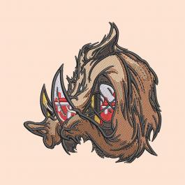 Wild Boar Digitized Embroidery Design | Cre8iveSkill