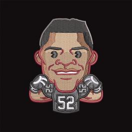 Football Player Embroidery Design - Cre8iveSkill