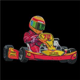 Kart Racing Car Embroidery Design - Cre8iveSkill